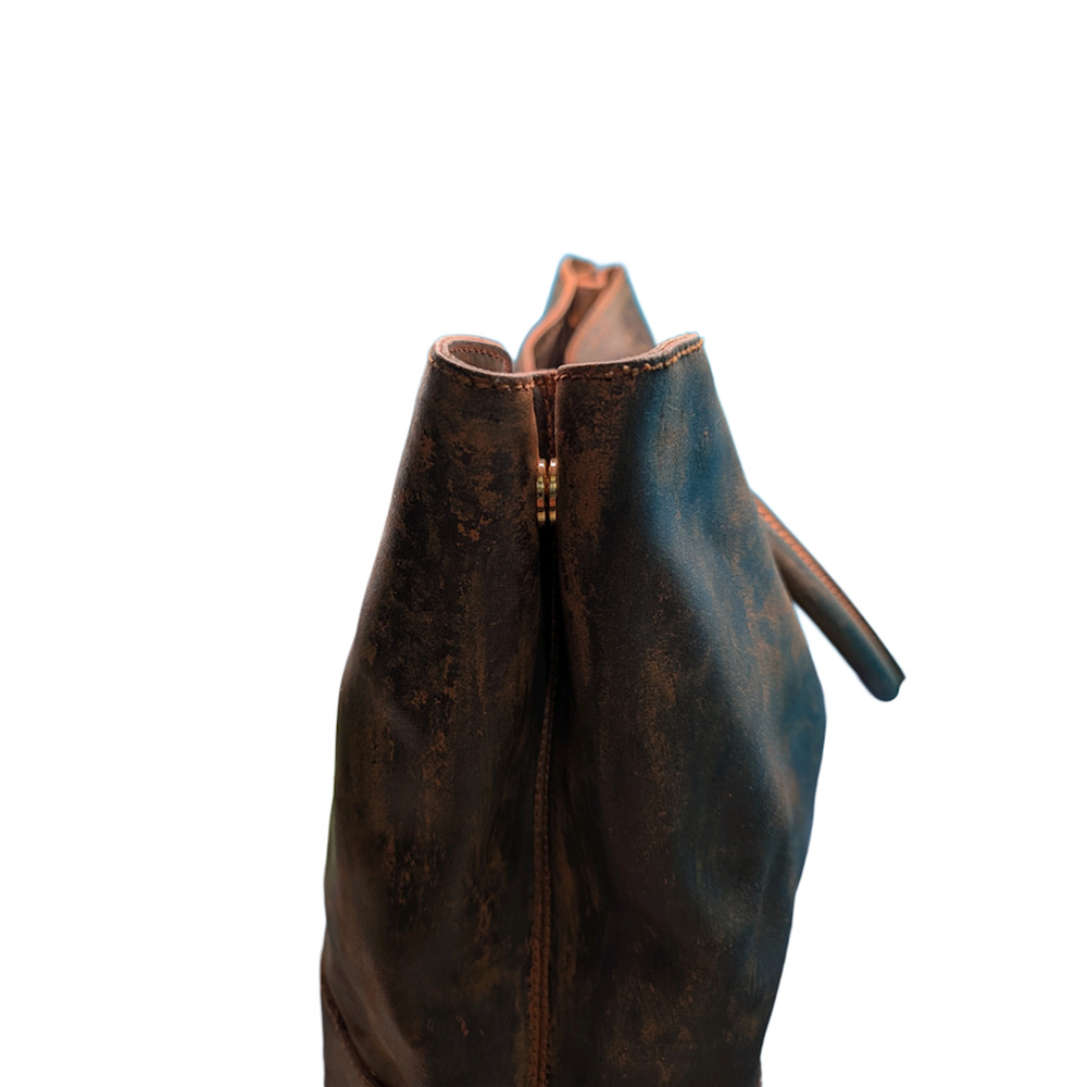 Fendi Shoulder Tote Brown Coated Canvas Distressed Finish Stabilized Vintage - Picture 11 of 14